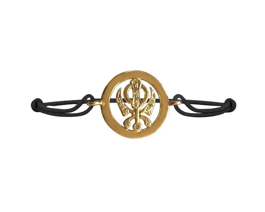 Khanda Inside Diamond Gold Bracelet - Jewelslane