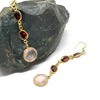Elegant Long earrings with Rose quartz and garnet - Jewelslane