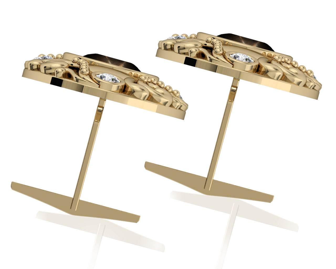 Black Star Diopsite cufflinks - Jewelslane