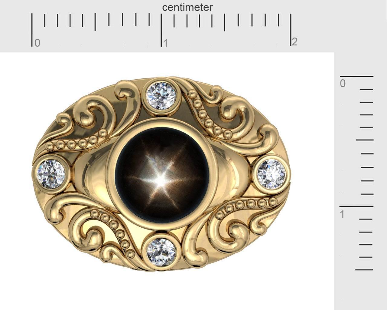 Black Star Diopsite cufflinks - Jewelslane