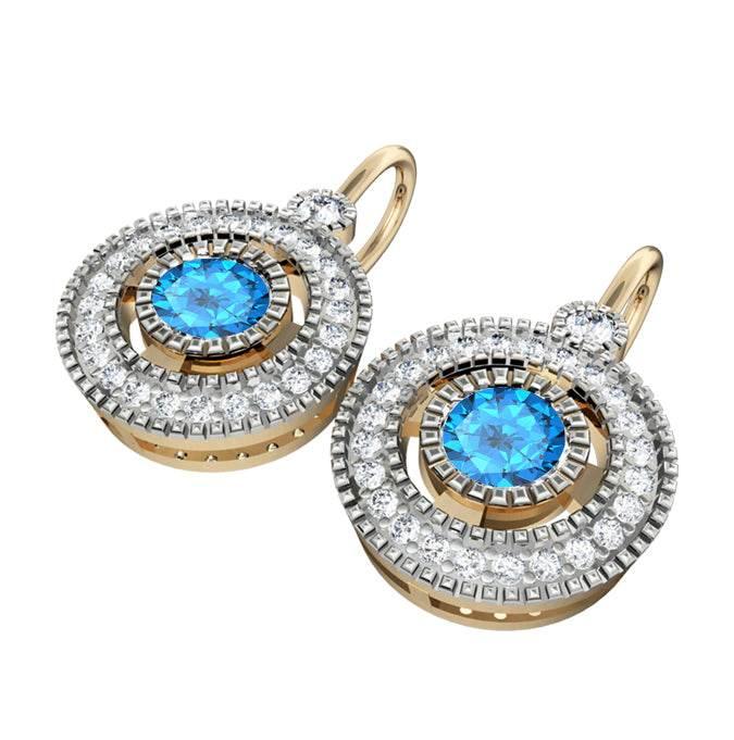 Blue Topaz Eartops - Jewelslane