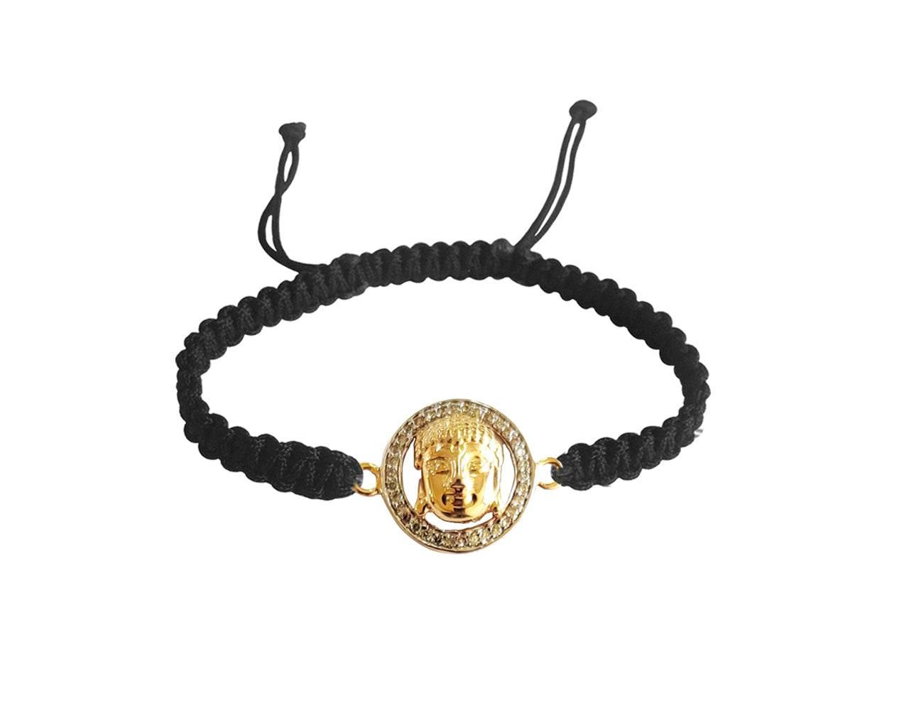 Buddha Charm Bracelet with Diamonds in gold - Jewelslane