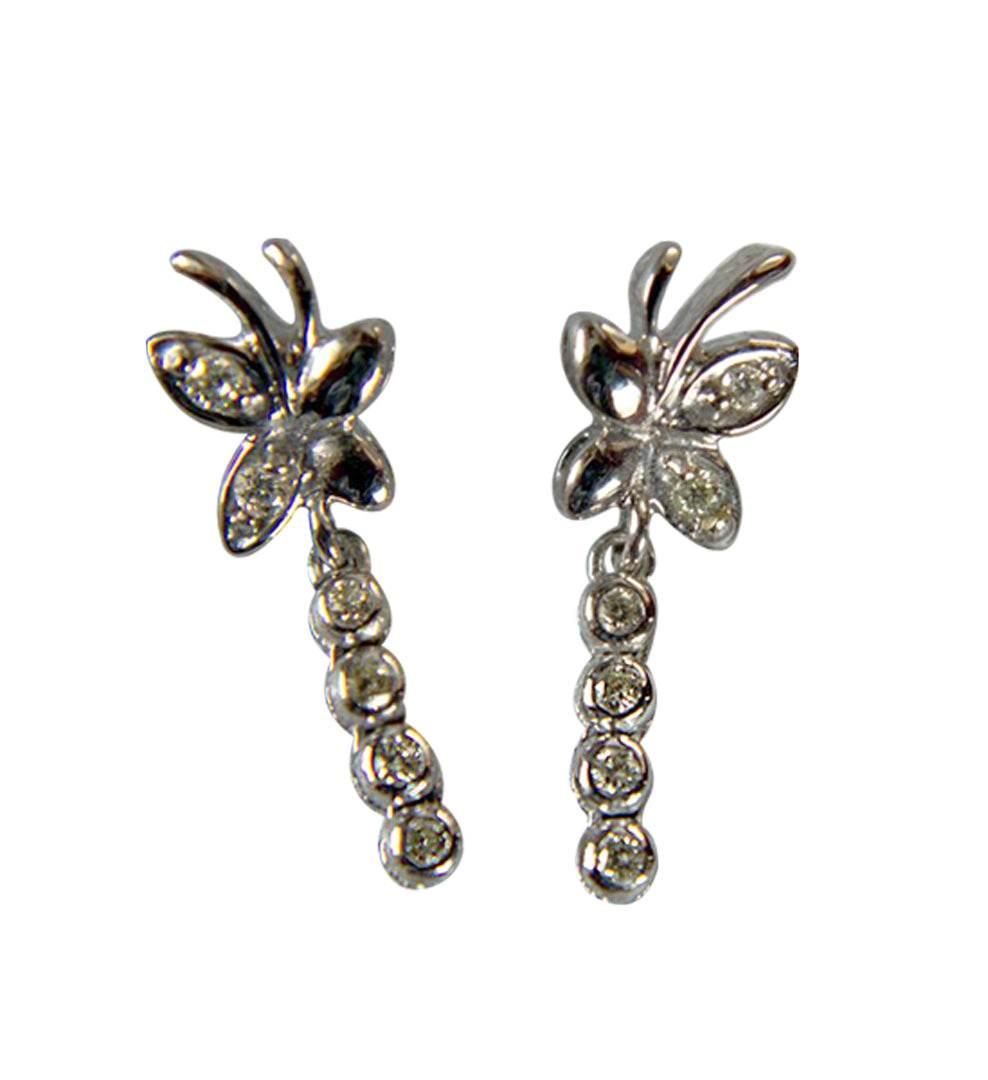 Butterfly Diamond Earring in White Gold - Jewelslane