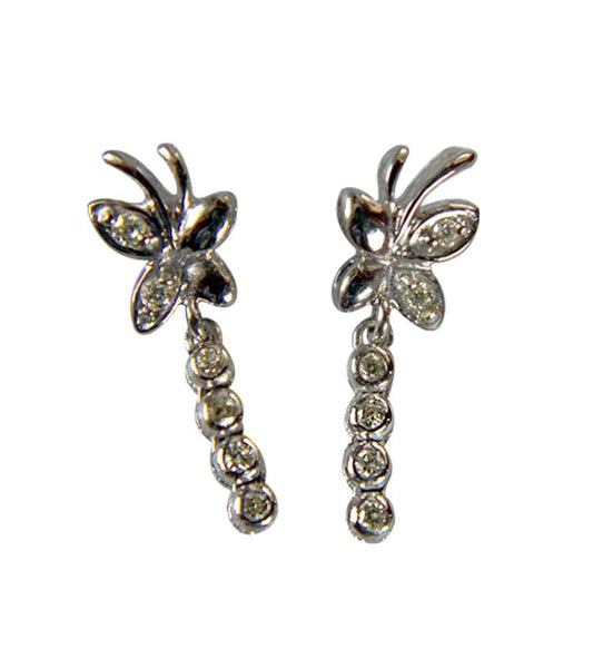 Butterfly Diamond Earring in White Gold - Jewelslane