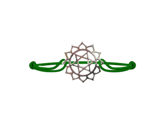 Heart Chakra Bracelet in Silver with Chakra Color - Jewelslane