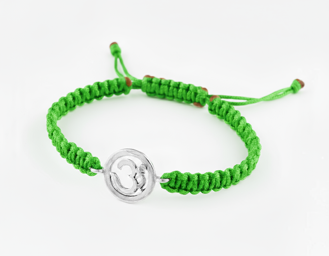 Om Single Diamond Bracelet Silver - Jewelslane