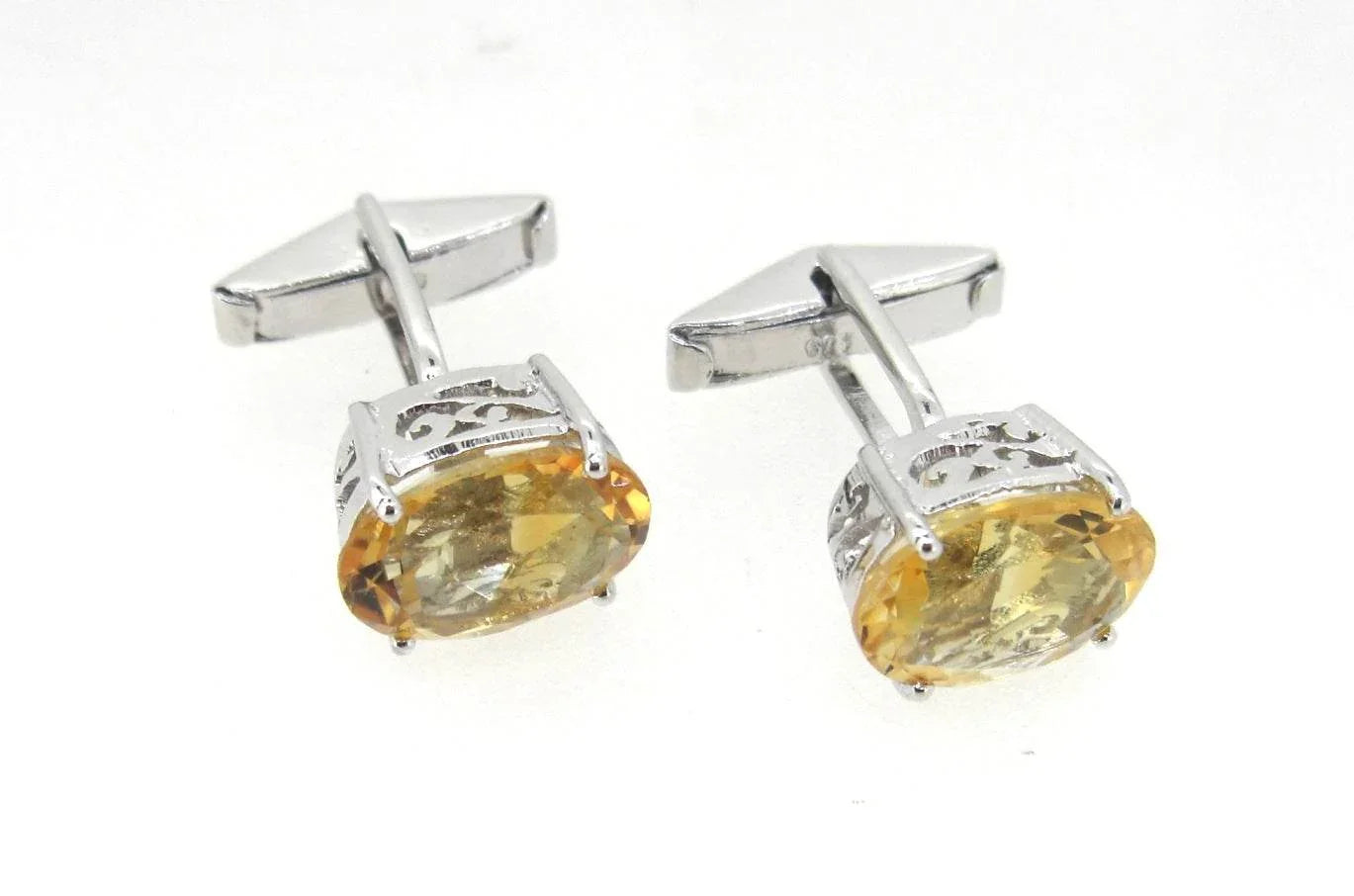 Citrine Cufflinks with filigri - Jewelslane