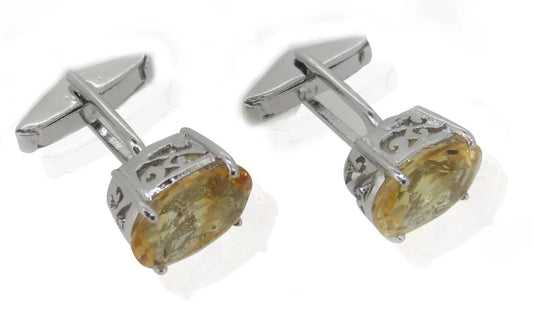 Citrine Cufflinks with filigri - Jewelslane