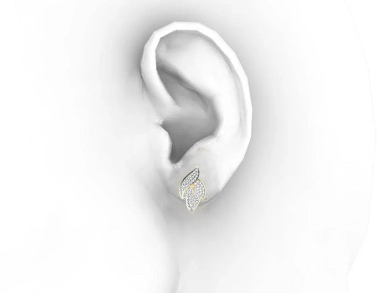 Contemporary Diamond ear studs - Jewelslane