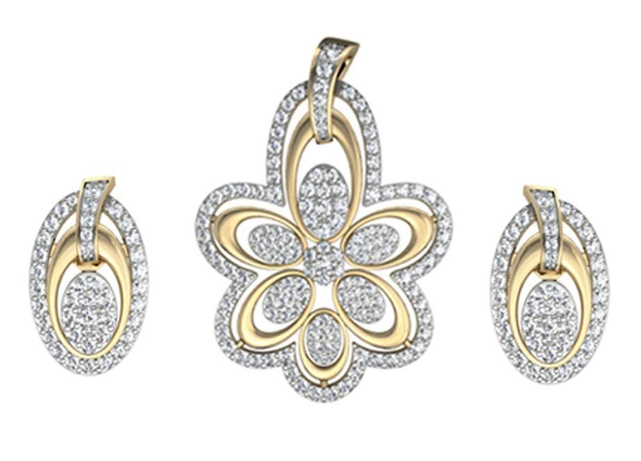 Gorgeous Diamond Pendant set - Jewelslane