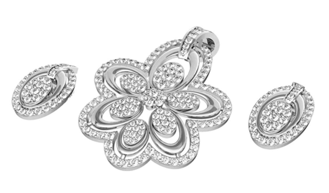 Gorgeous Diamond Pendant set - Jewelslane