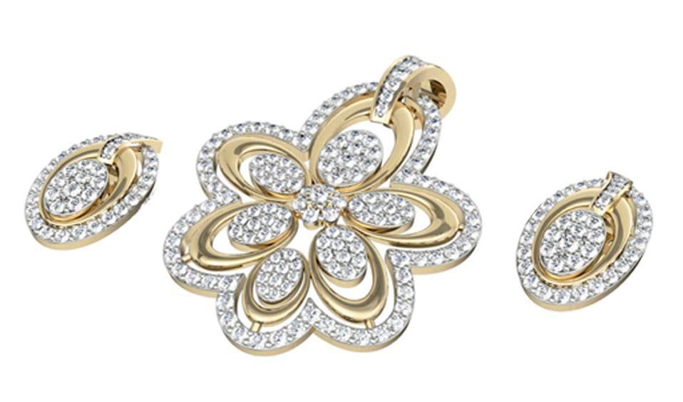 Gorgeous Diamond Pendant set - Jewelslane