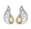 Contemporary Two tone Diamond Earclips - Jewelslane