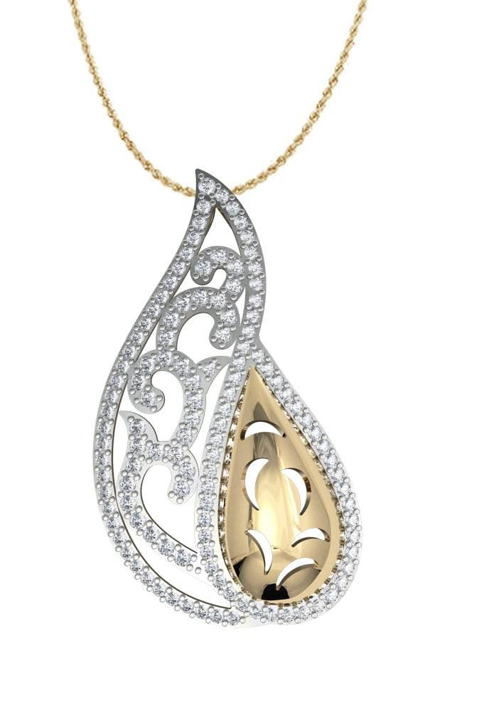 Contemporary Two tone diamond Pendant - Jewelslane