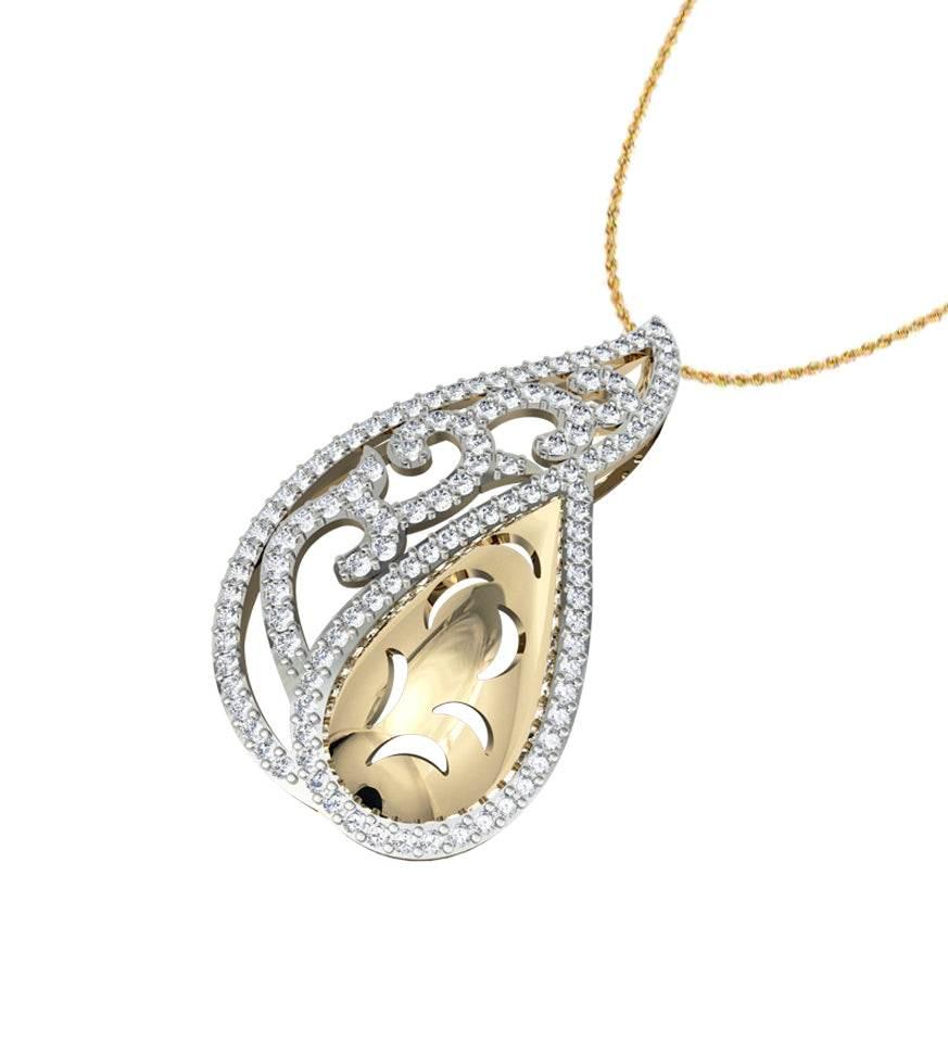 Contemporary Two tone diamond Pendant - Jewelslane