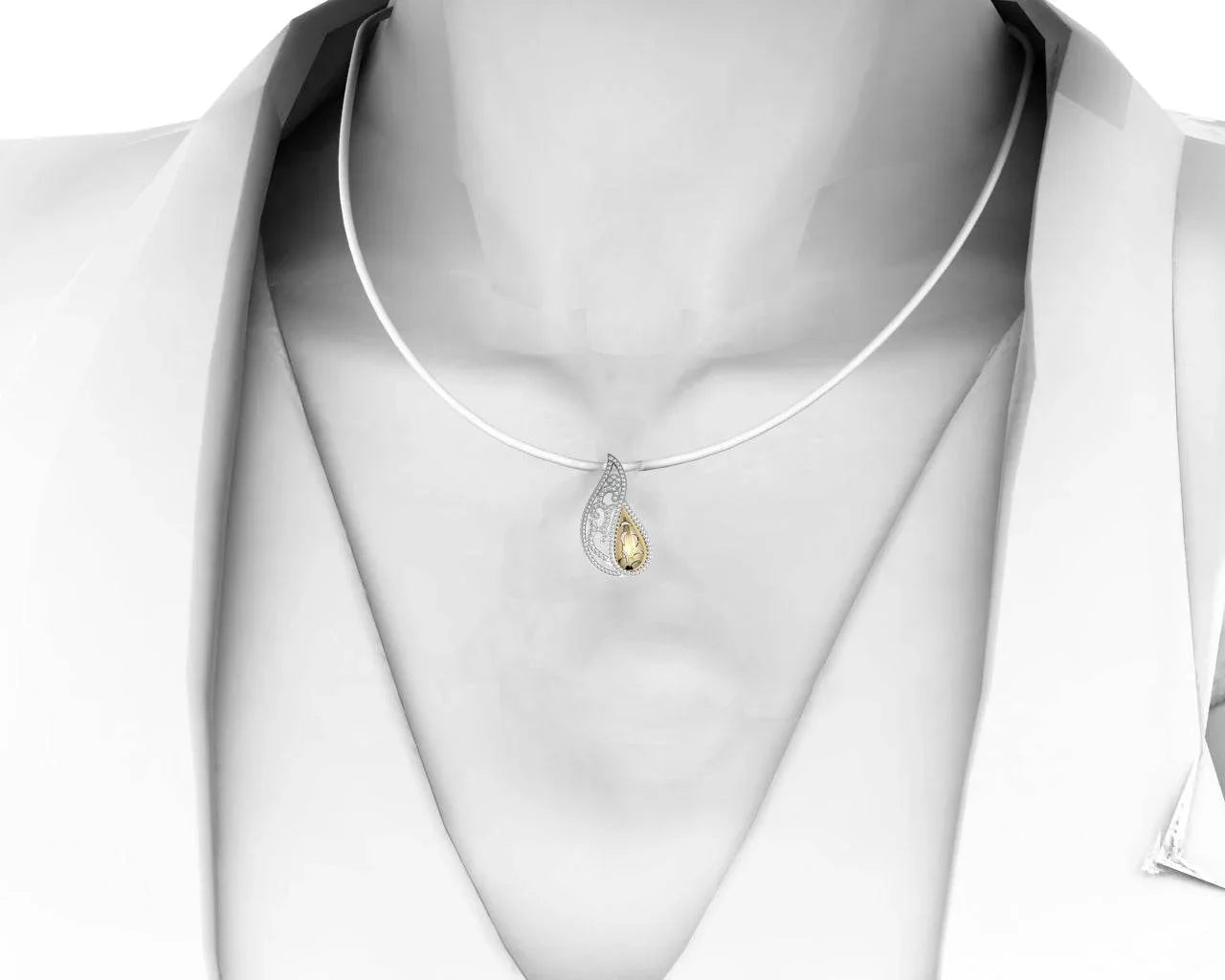 Contemporary Two tone diamond Pendant - Jewelslane