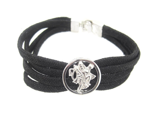 Hanuman Bracelet in Silver with Diamonds on Thread - Jewelslane