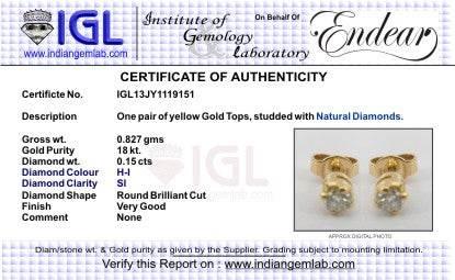 Single diamond Earstuds - Jewelslane