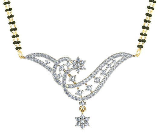 Dainty Diamond Mangalsutra in Gold - Jewelslane