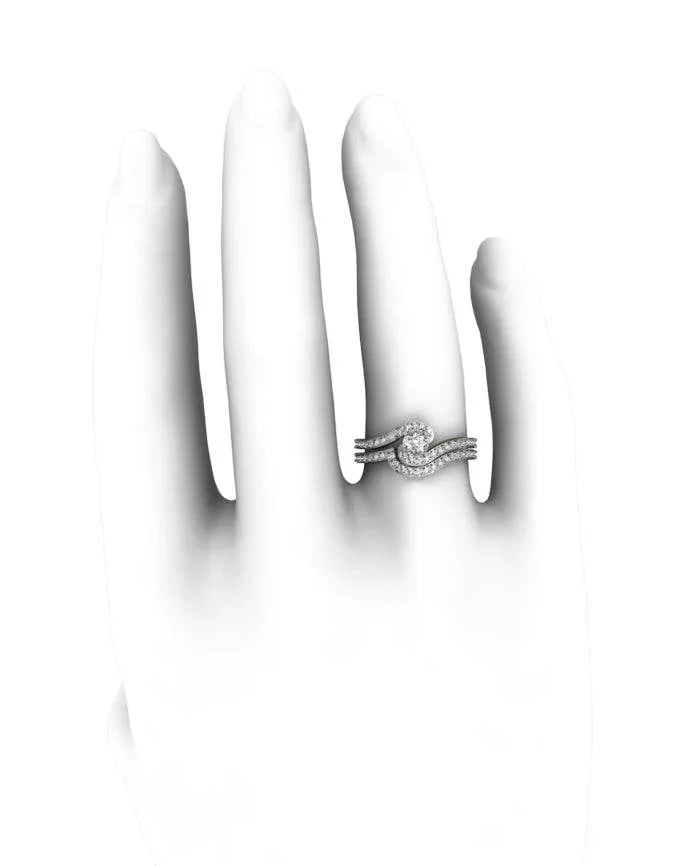 Delicate Bridal Diamond Ring Set - Jewelslane