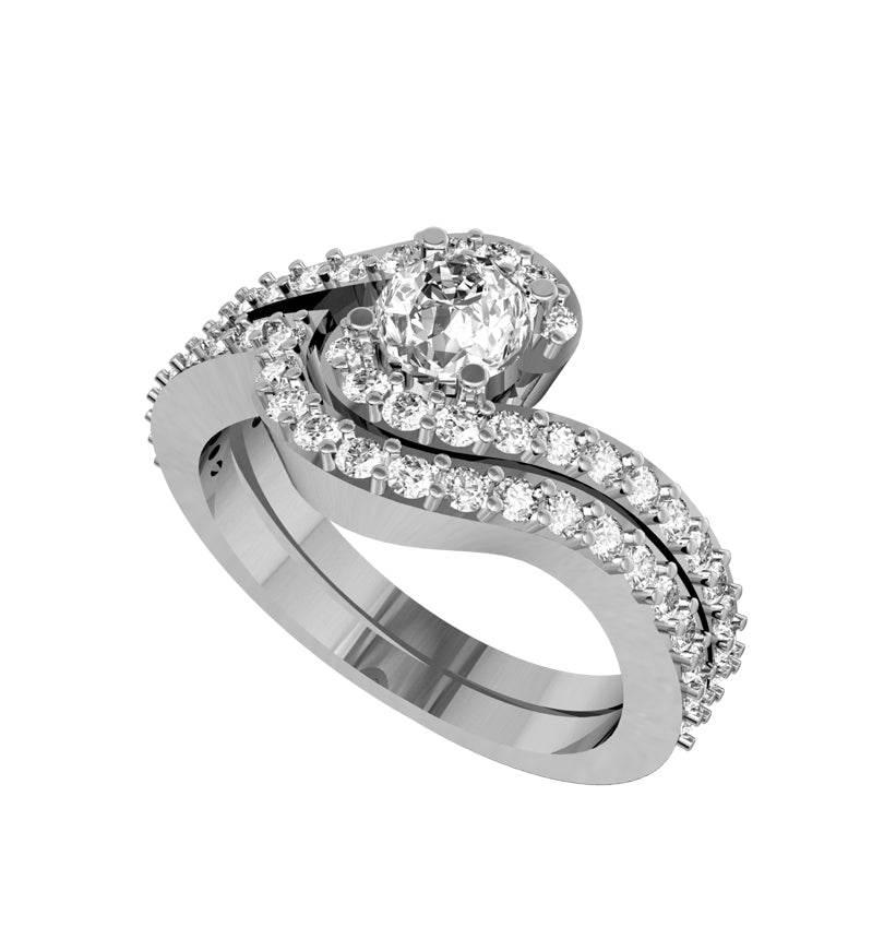 Delicate Bridal Diamond Ring Set - Jewelslane