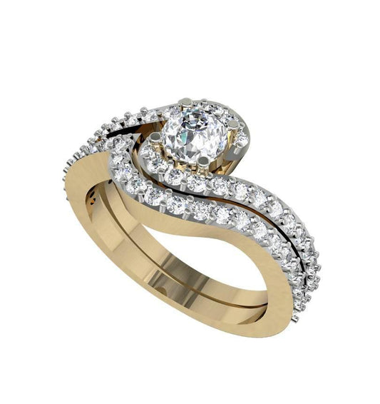 Delicate Bridal Diamond Ring Set - Jewelslane