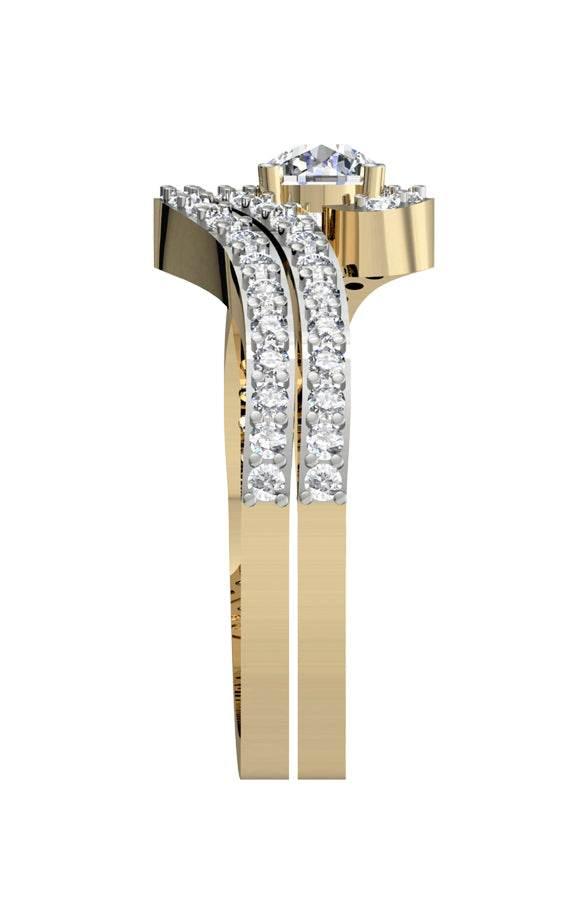 Delicate Bridal Diamond Ring Set - Jewelslane