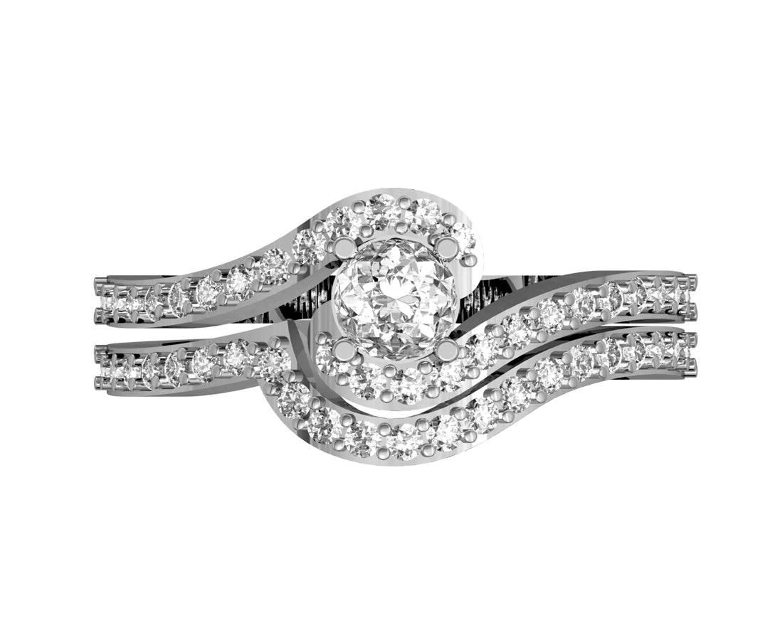 Delicate Bridal Diamond Ring Set - Jewelslane