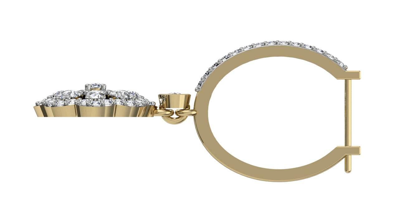 Delicate Diamond Danglers on Hoops - Jewelslane