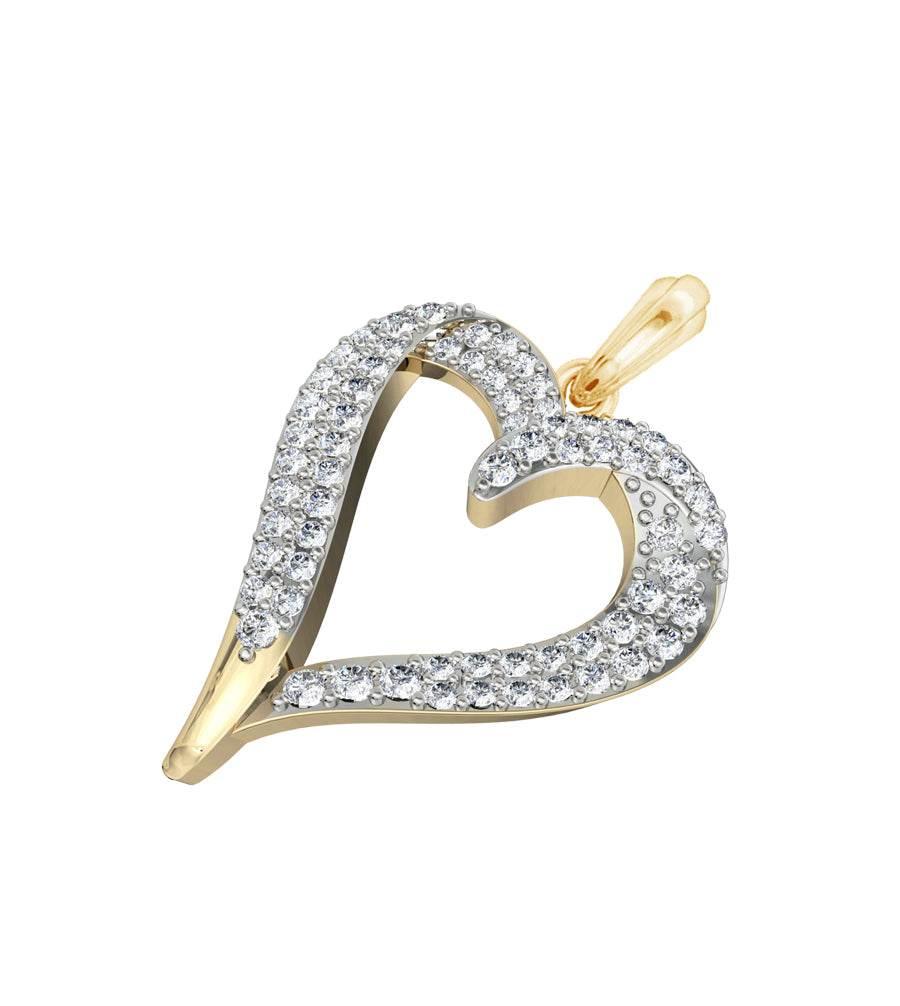 Delicate Diamond Heart Pendant - Jewelslane