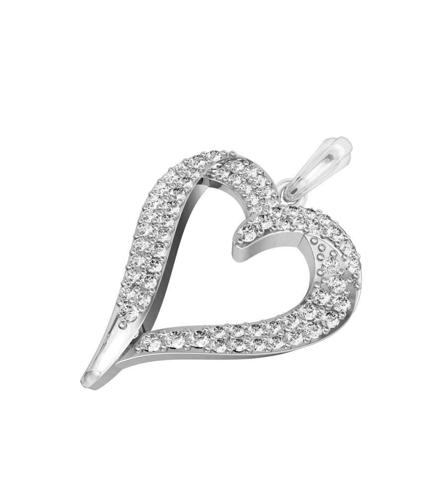 Delicate Diamond Heart Pendant - Jewelslane