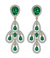 Delicate Emerald Diamond Danglers - Jewelslane