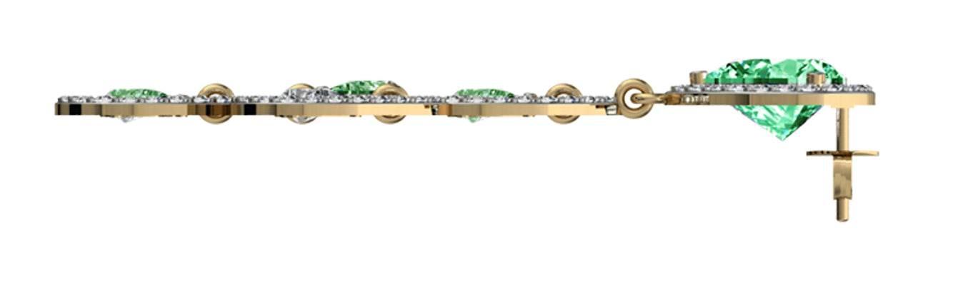 Delicate Emerald Diamond Danglers - Jewelslane