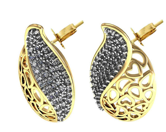 Designer Diamond Ear studs - Jewelslane