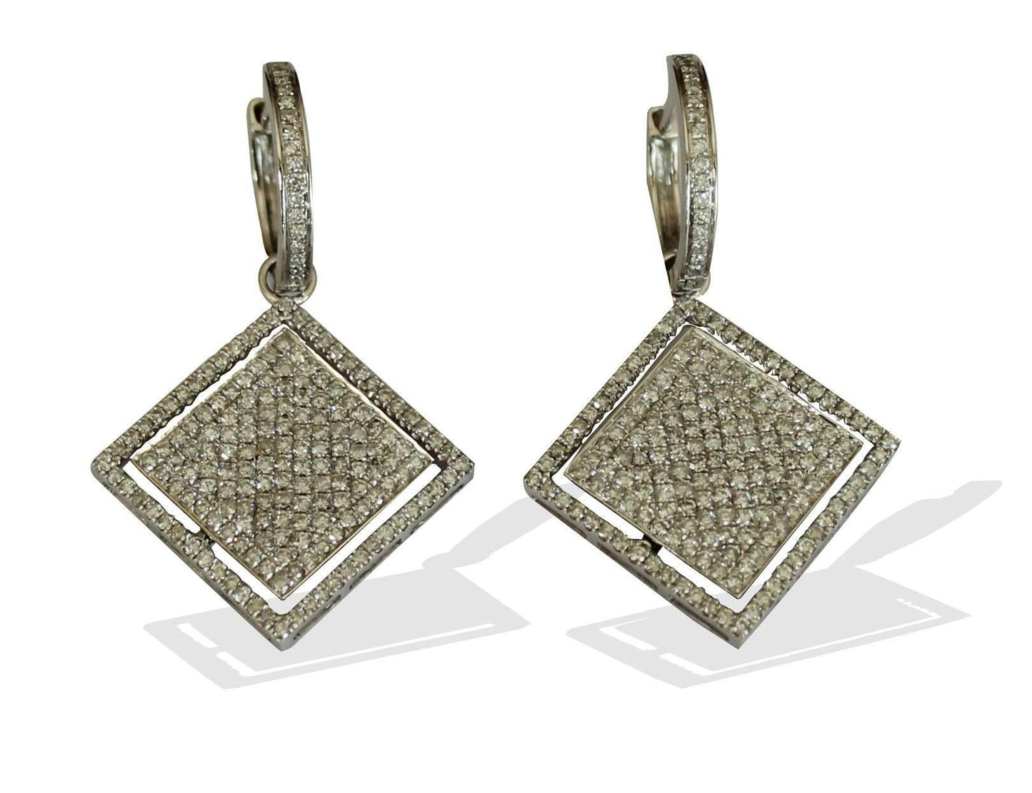 Diamond danglers On Hoops - Jewelslane