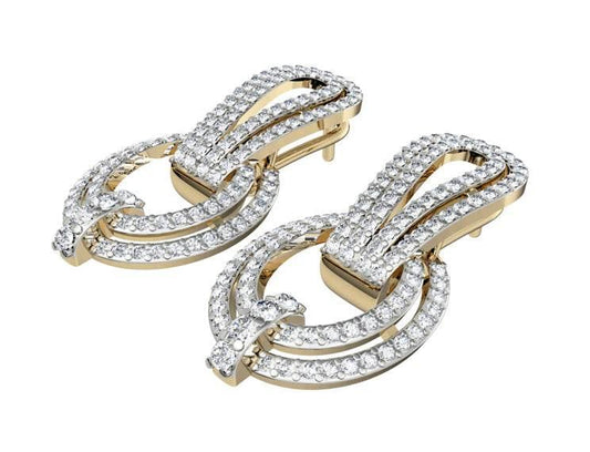 Diamond Contemporary Ear Clips - Jewelslane