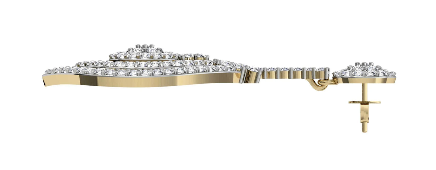 Diamond Danglers with Baguettes - Jewelslane