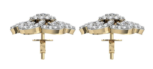 Diamond Floral Cluster Eartops - Jewelslane