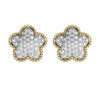 Diamond Flower Earstuds - Jewelslane
