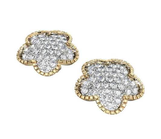 Diamond Flower Earstuds - Jewelslane