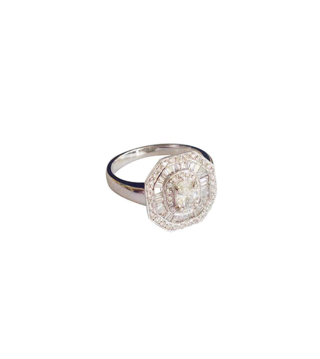 Diamond Ring With Oval Diamond - Jewelslane