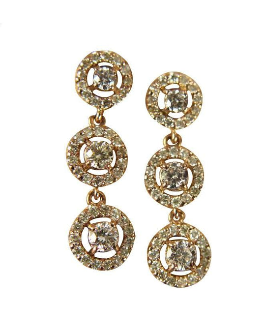 Diamond Triple Cluster Earrings - Jewelslane