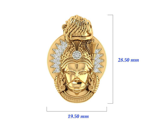 Divine Hanuman Pendant in Gold - Jewelslane