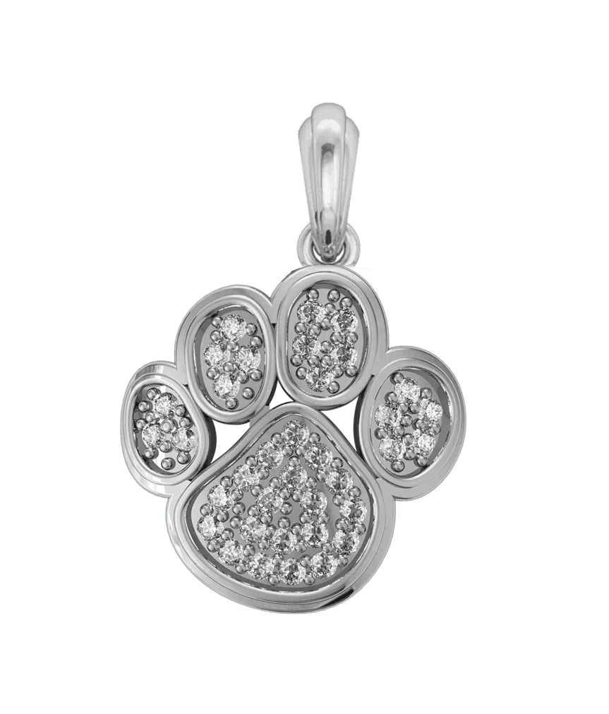 Dog Paw pet silver charm - Jewelslane