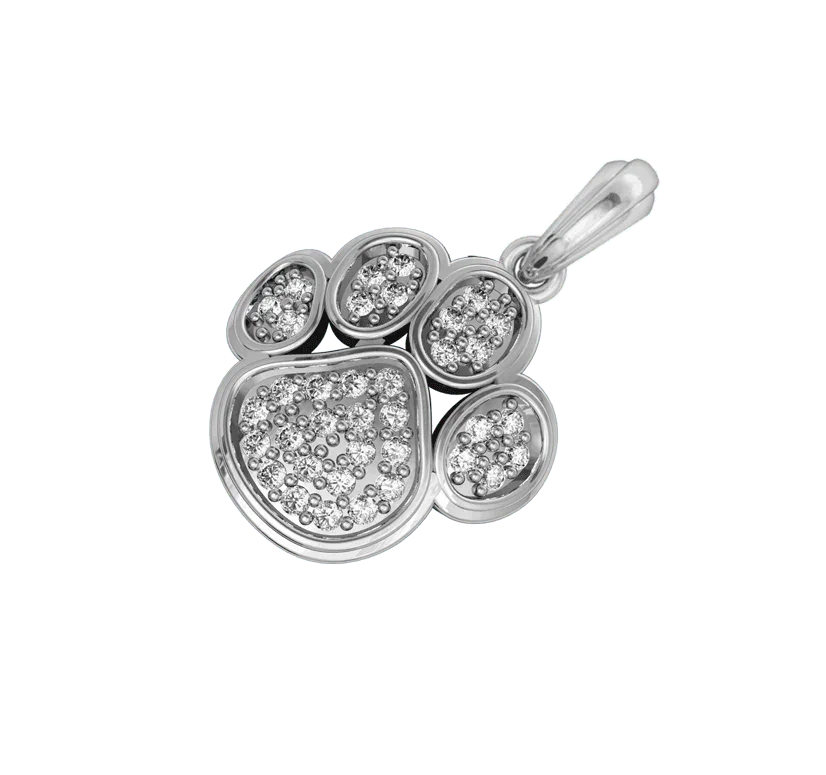 Dog Paw pet silver charm - Jewelslane