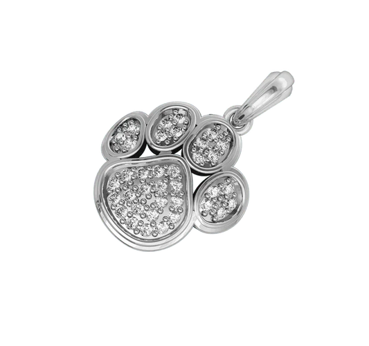 Dog Paw pet silver charm - Jewelslane