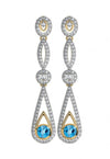 Enchanting Blue Topaz & Diamond Danglers - Jewelslane