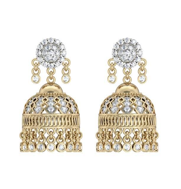 Enchanting Diamond Jhumkis - Jewelslane