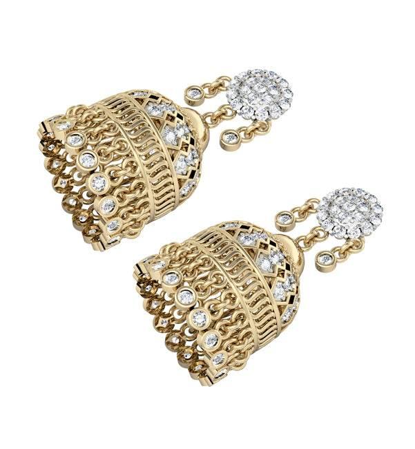 Enchanting Diamond Jhumkis - Jewelslane