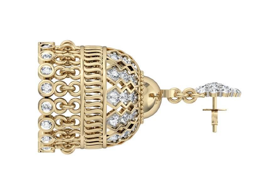 Enchanting Diamond Jhumkis - Jewelslane